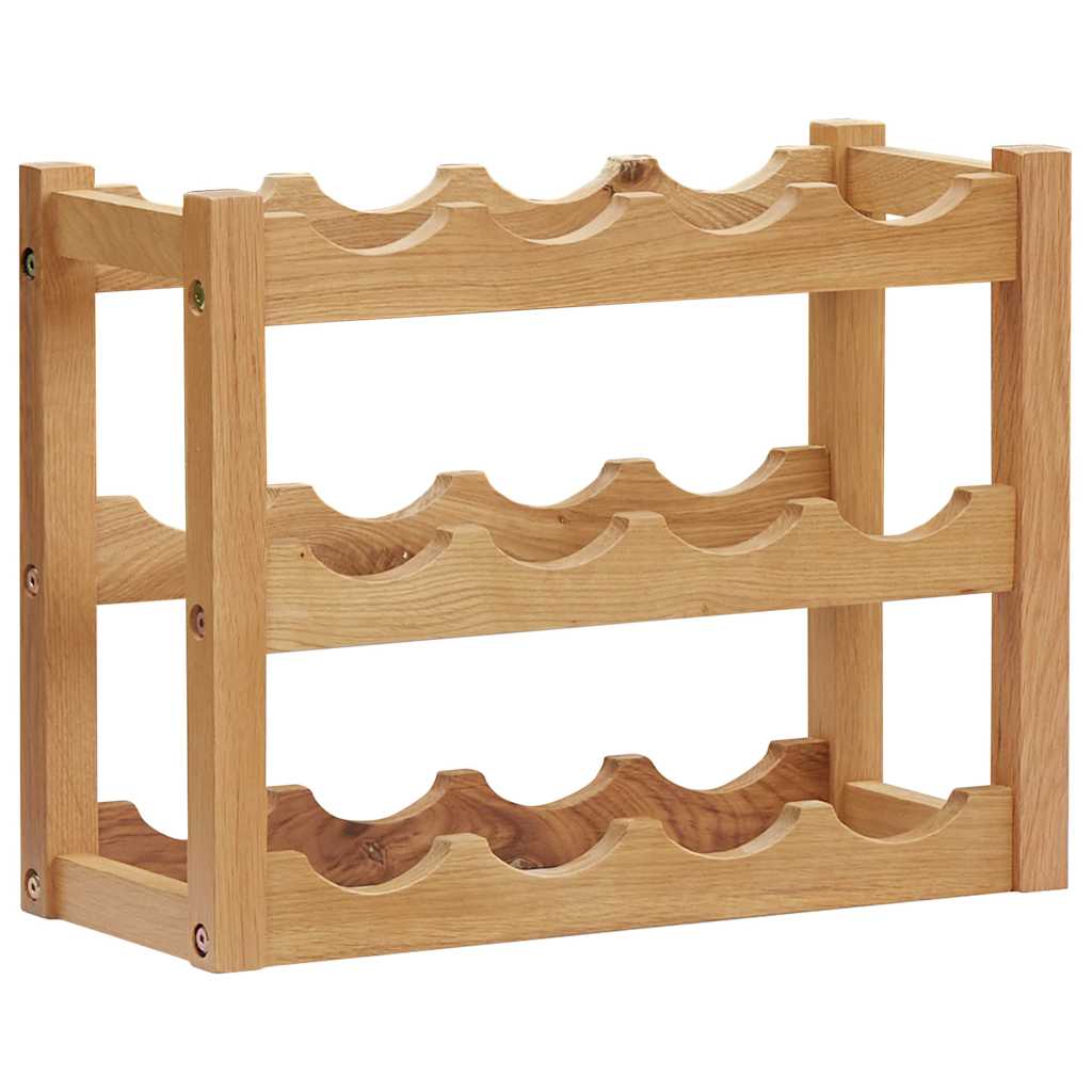 Vidaxl wijnrek voor 12 flessen 47x21x36 cm massief eikenhout