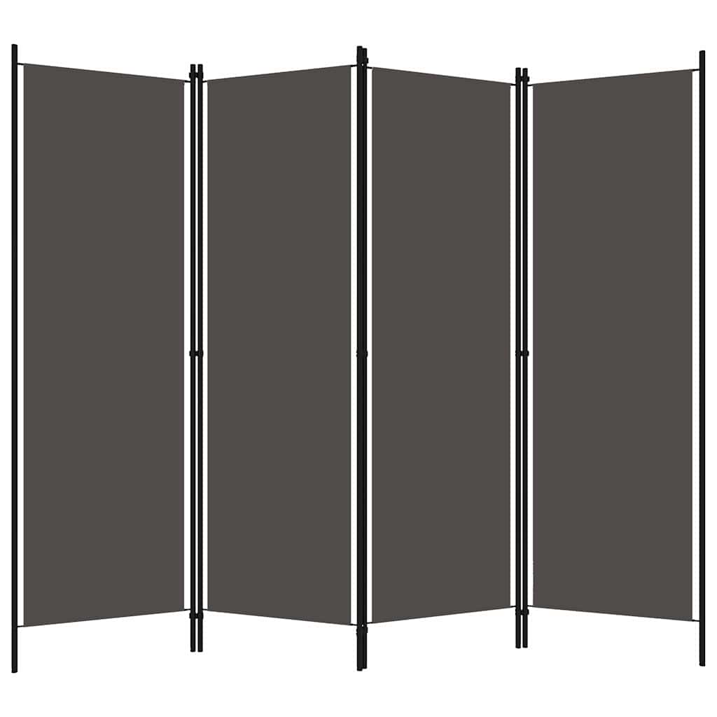 Vidaxl kamerscherm met 4 panelen 200x180 cm antraciet