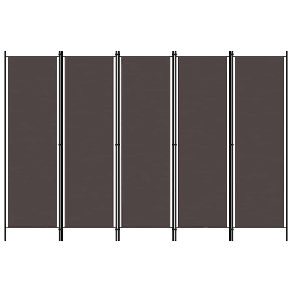 Vidaxl kamerscherm met 5 panelen 250x180 cm bruin