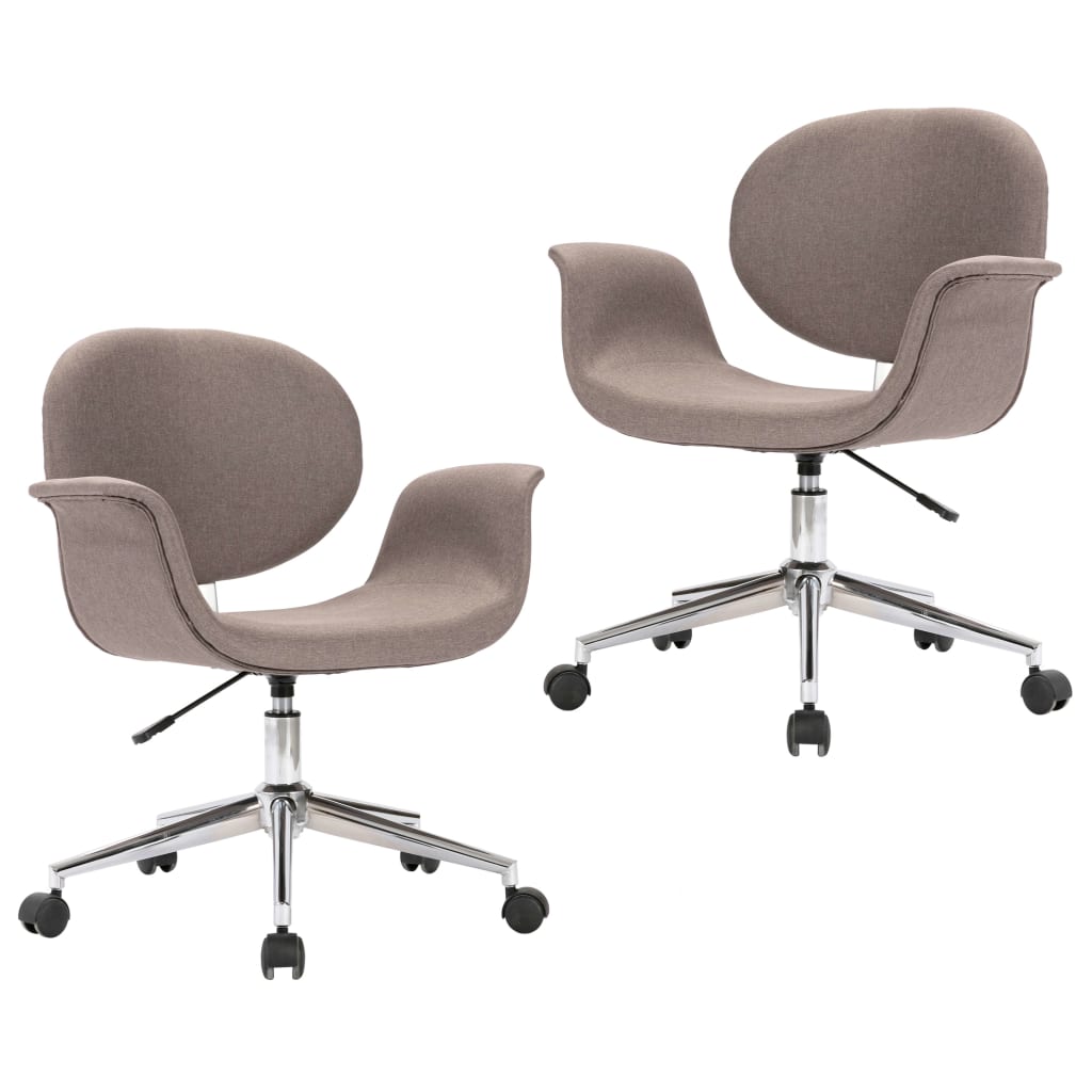 Vidaxl eetkamerstoelen draaibaar 2 st stof taupe