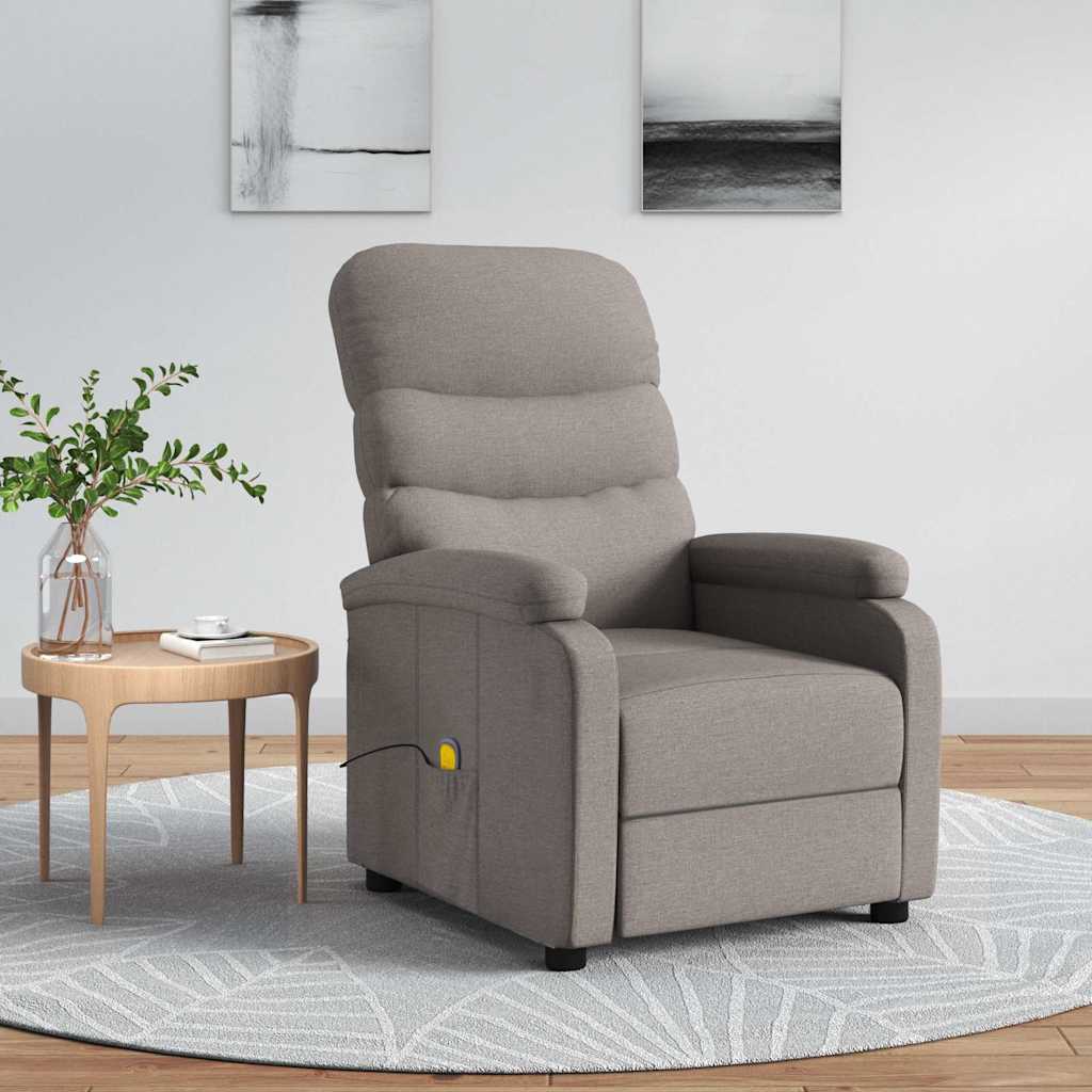 Vidaxl massagestoel stof taupe