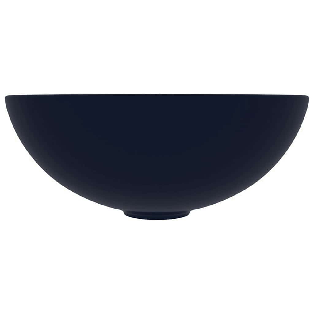 Vidaxl wastafel rond keramiek donkerblauw