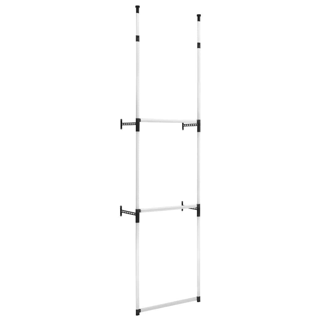 Vidaxl kledingkastsysteem met stangen telescopisch aluminium