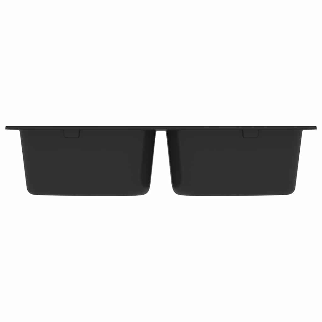 Vidaxl keukenwasbak zwart 76 x 48 x 30 cm kwarts en hars
