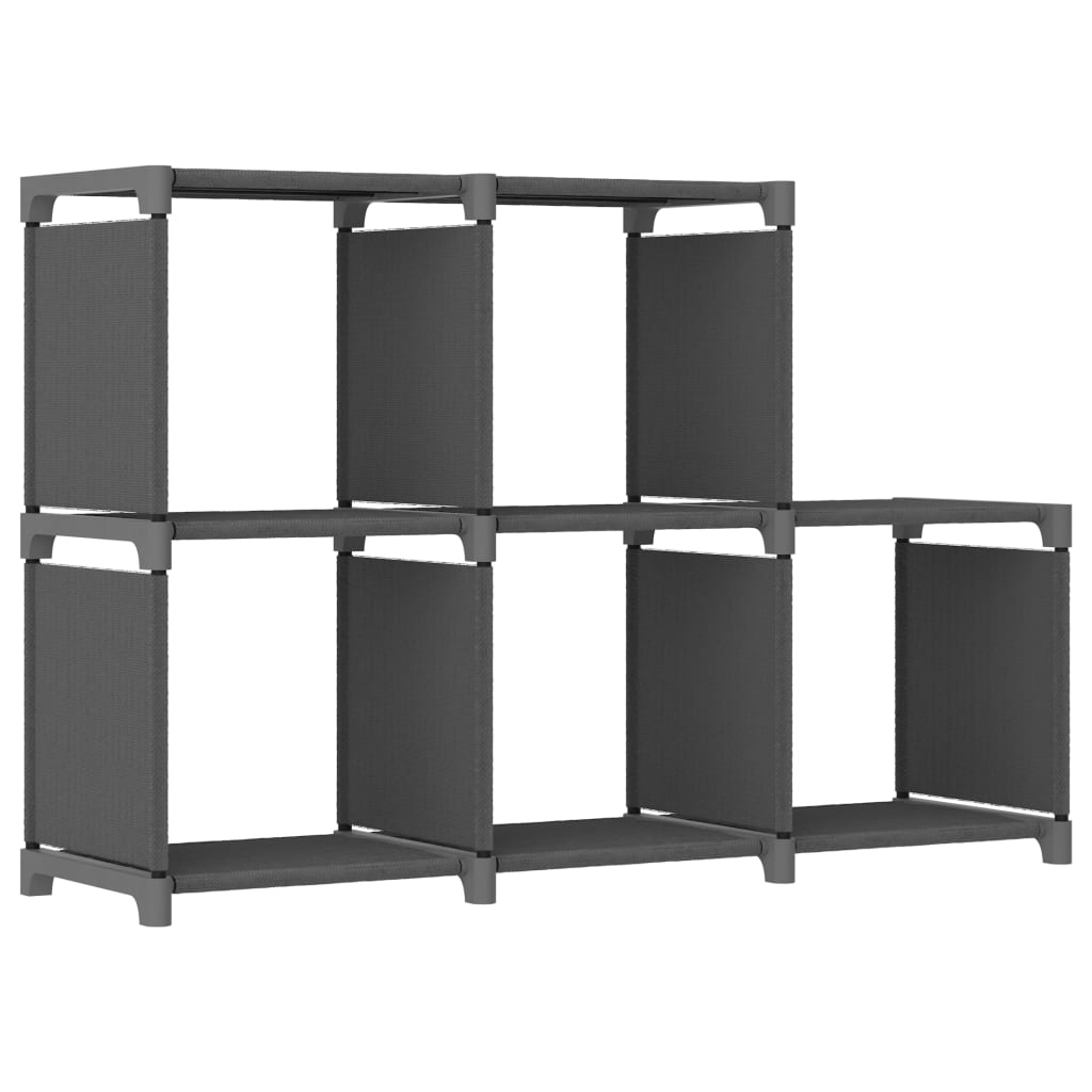 Vidaxl kast met 5 vakken 103x30x72,5 cm stof grijs
