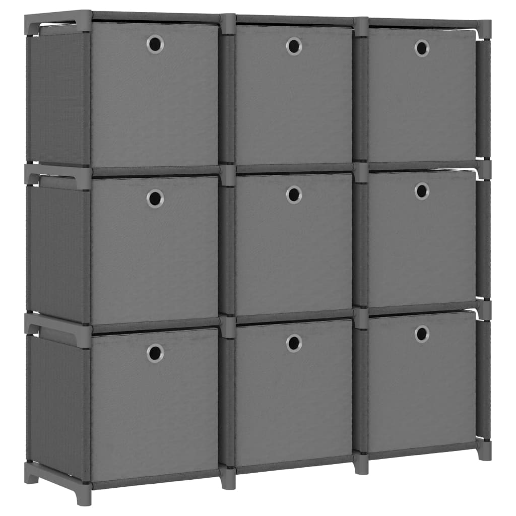 Vidaxl kast met 9 vakken met boxen 103x30x107,5 cm stof grijs