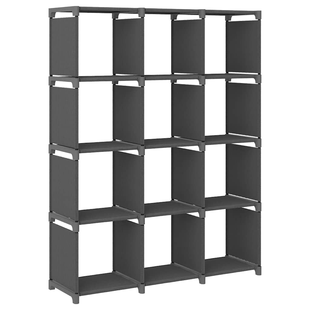 Vidaxl kast met 12 vakken 103x30x141 cm stof grijs