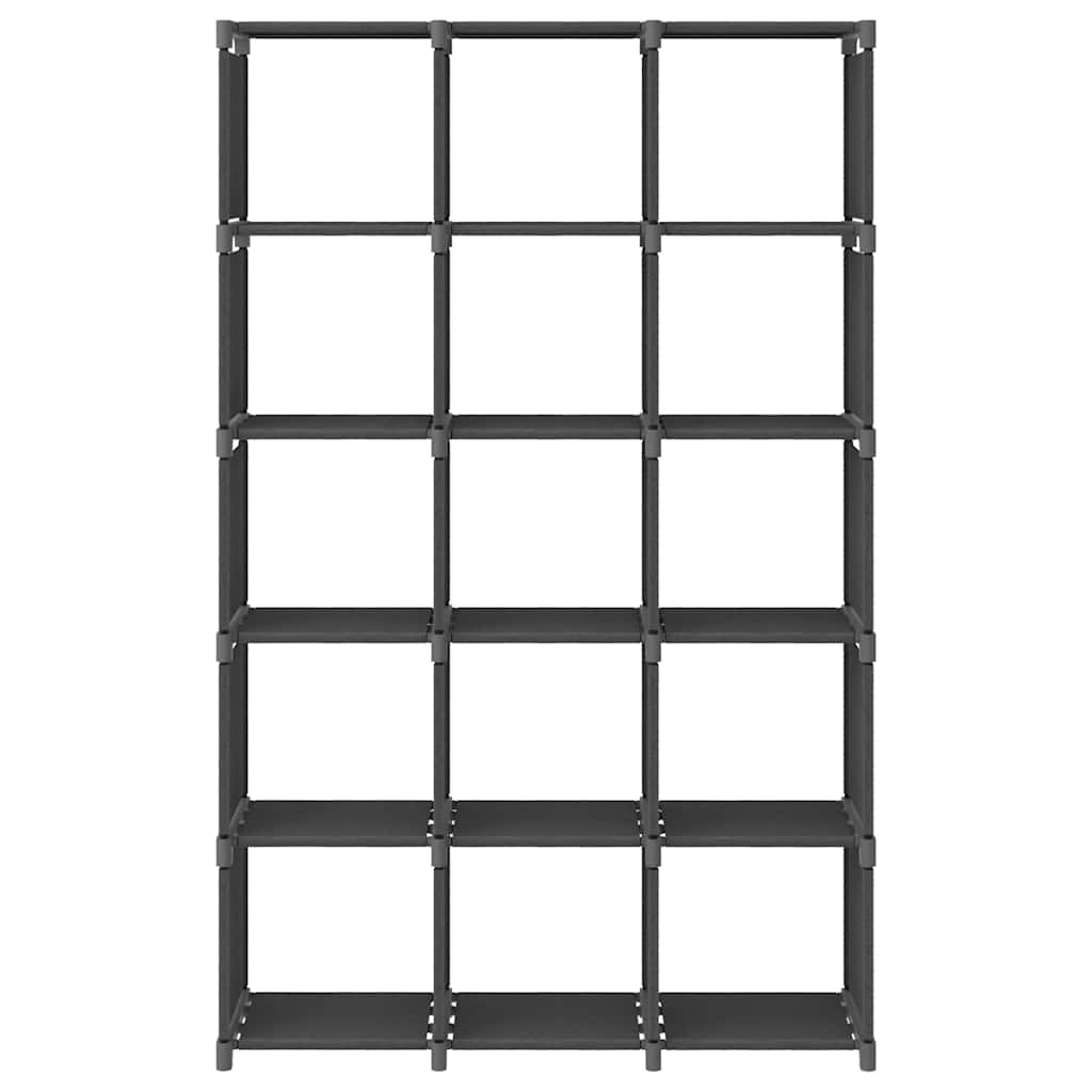 Vidaxl kast met 15 vakken 103x30x175,5 cm stof grijs