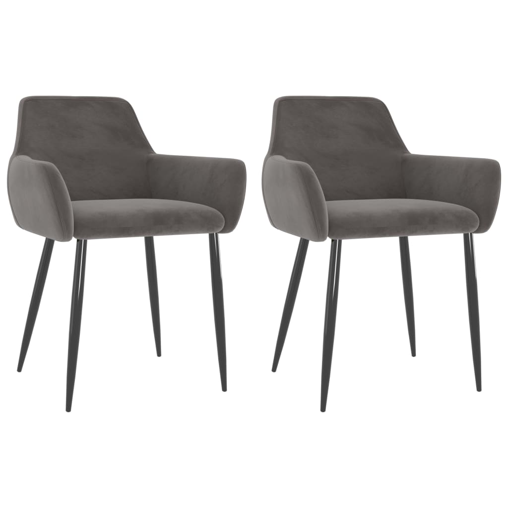 Vidaxl eetkamerstoelen 2 st fluweel donkergrijs