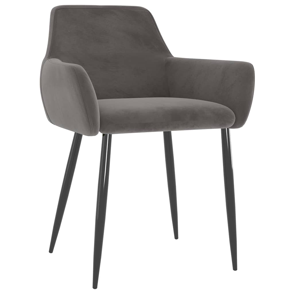 Vidaxl eetkamerstoelen 2 st fluweel donkergrijs
