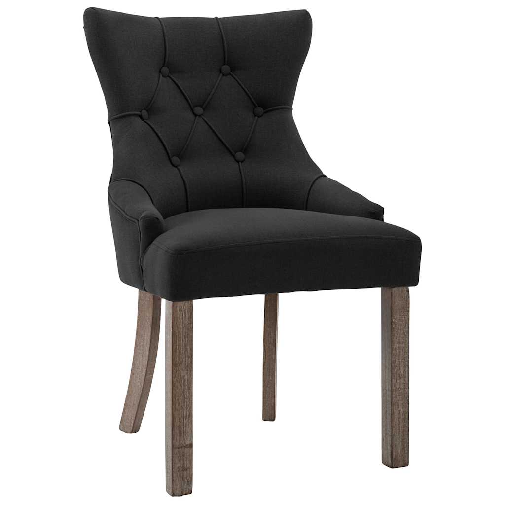 Vidaxl eetkamerstoelen 2 st stof zwart