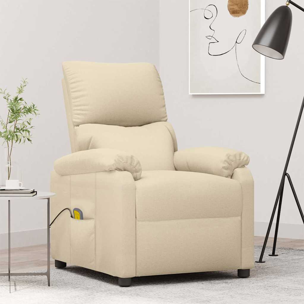 Vidaxl massagestoel stof crèmekleurig