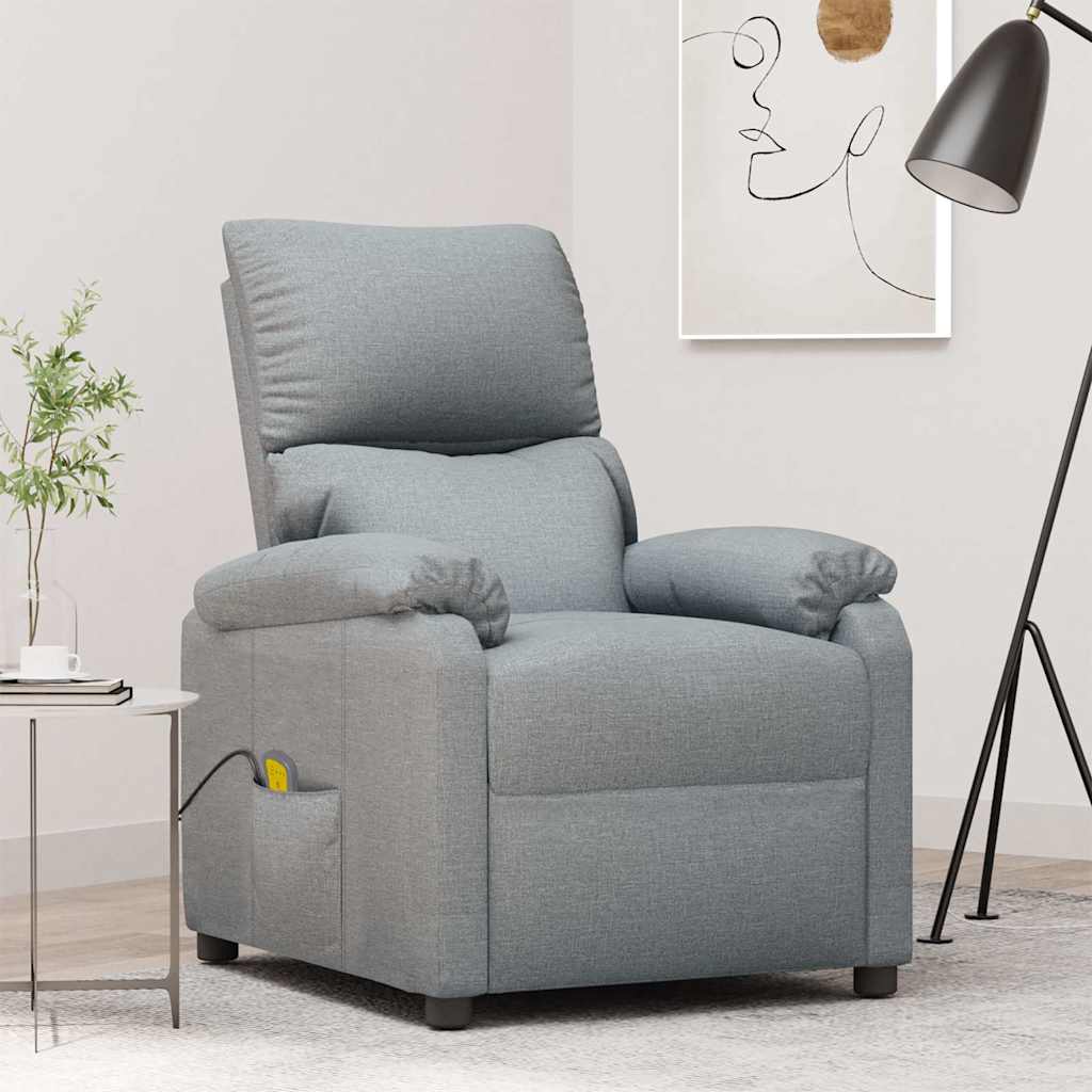 Vidaxl massagestoel stof lichtgrijs