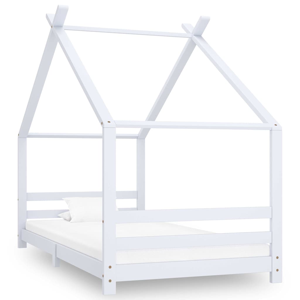 Vidaxl kinderbedframe massief grenenhout wit 90x200 cm