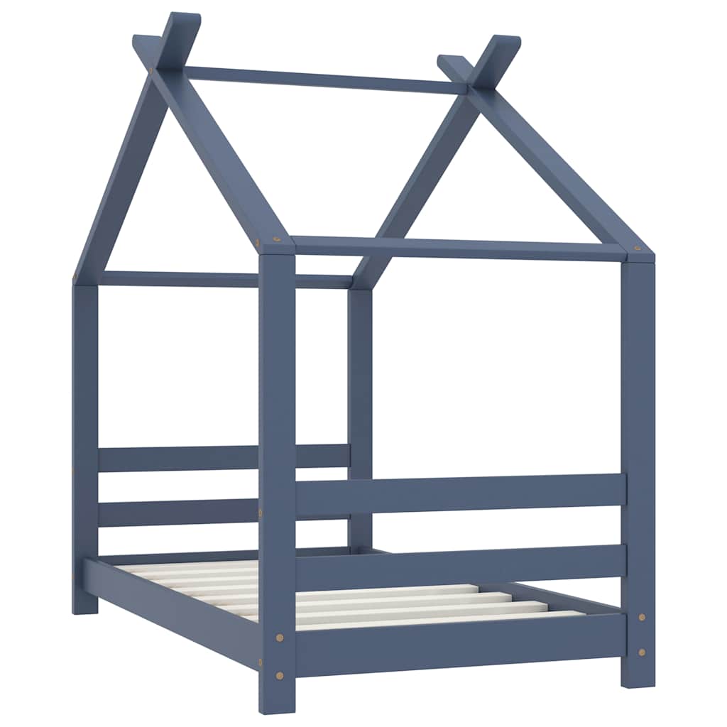 Vidaxl kinderbedframe massief grenenhout grijs 70x140 cm