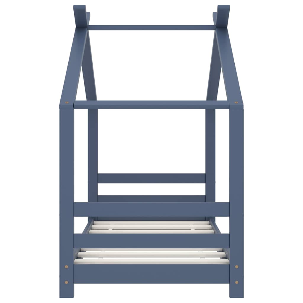 Vidaxl kinderbedframe massief grenenhout grijs 70x140 cm