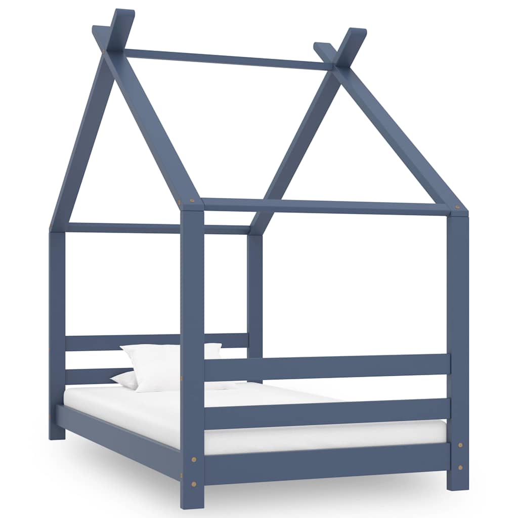 Vidaxl kinderbedframe massief grenenhout grijs 80x160 cm