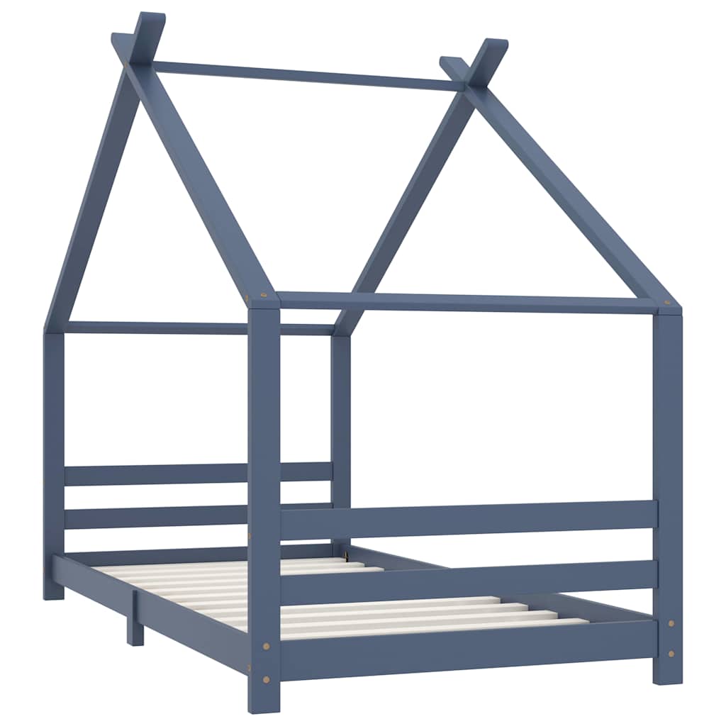 Vidaxl kinderbedframe massief grenenhout grijs 90x200 cm