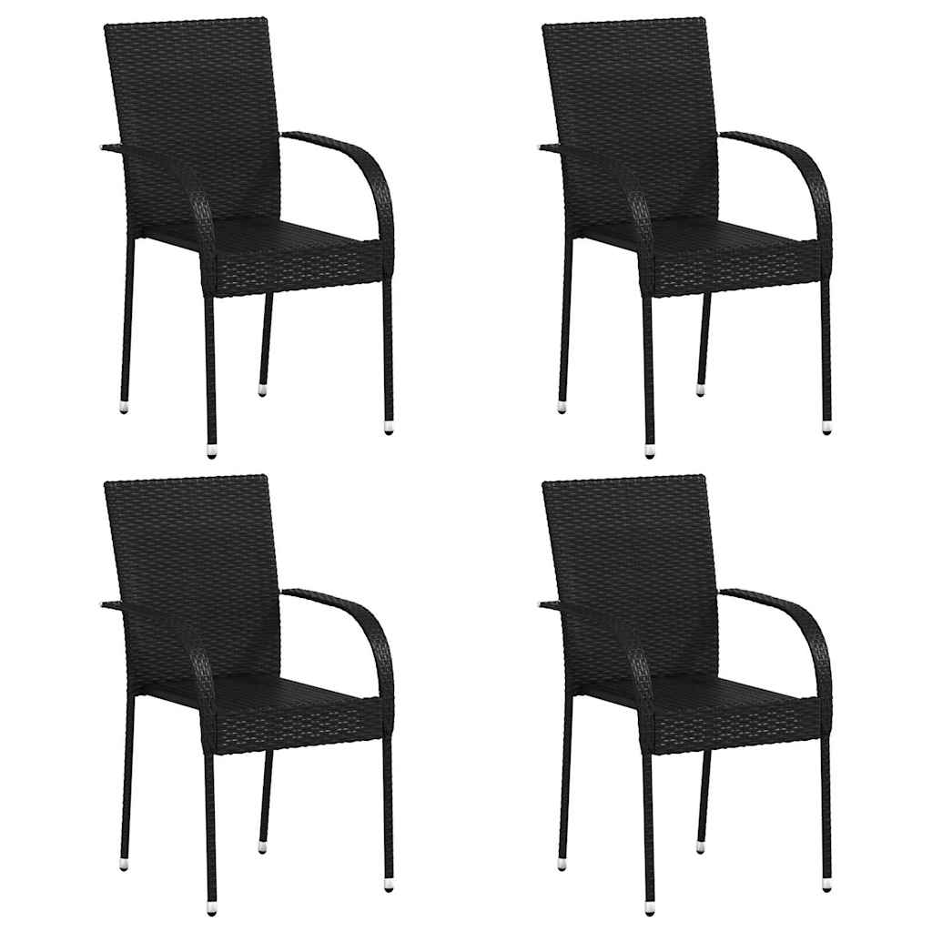 Vidaxl tuinstoelen stapelbaar 4 st poly rattan zwart