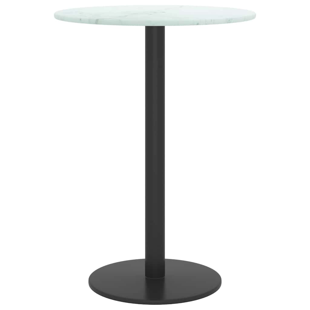 Vidaxl tafelblad ø30x0,8 cm gehard glas met marmerontwerp wit