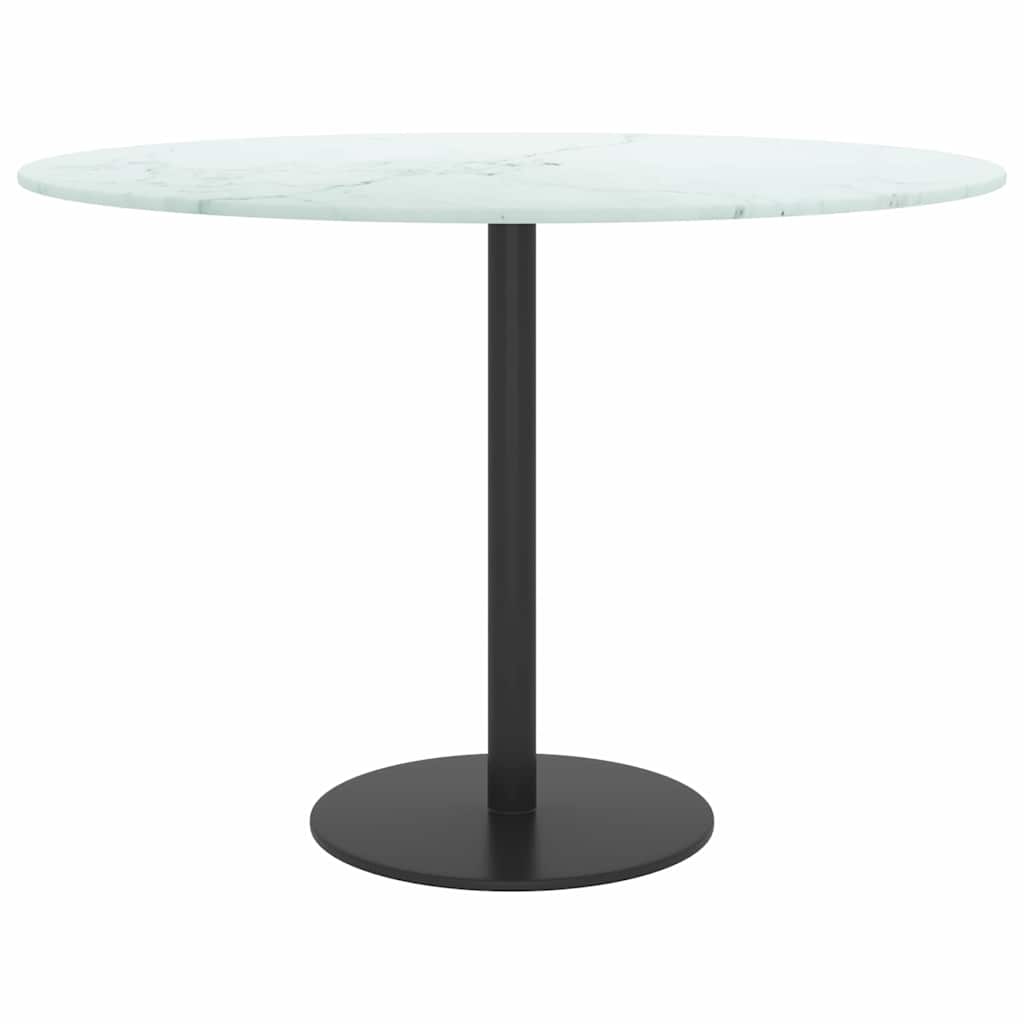 Vidaxl tafelblad ø60x0,8 cm gehard glas met marmeren design wit