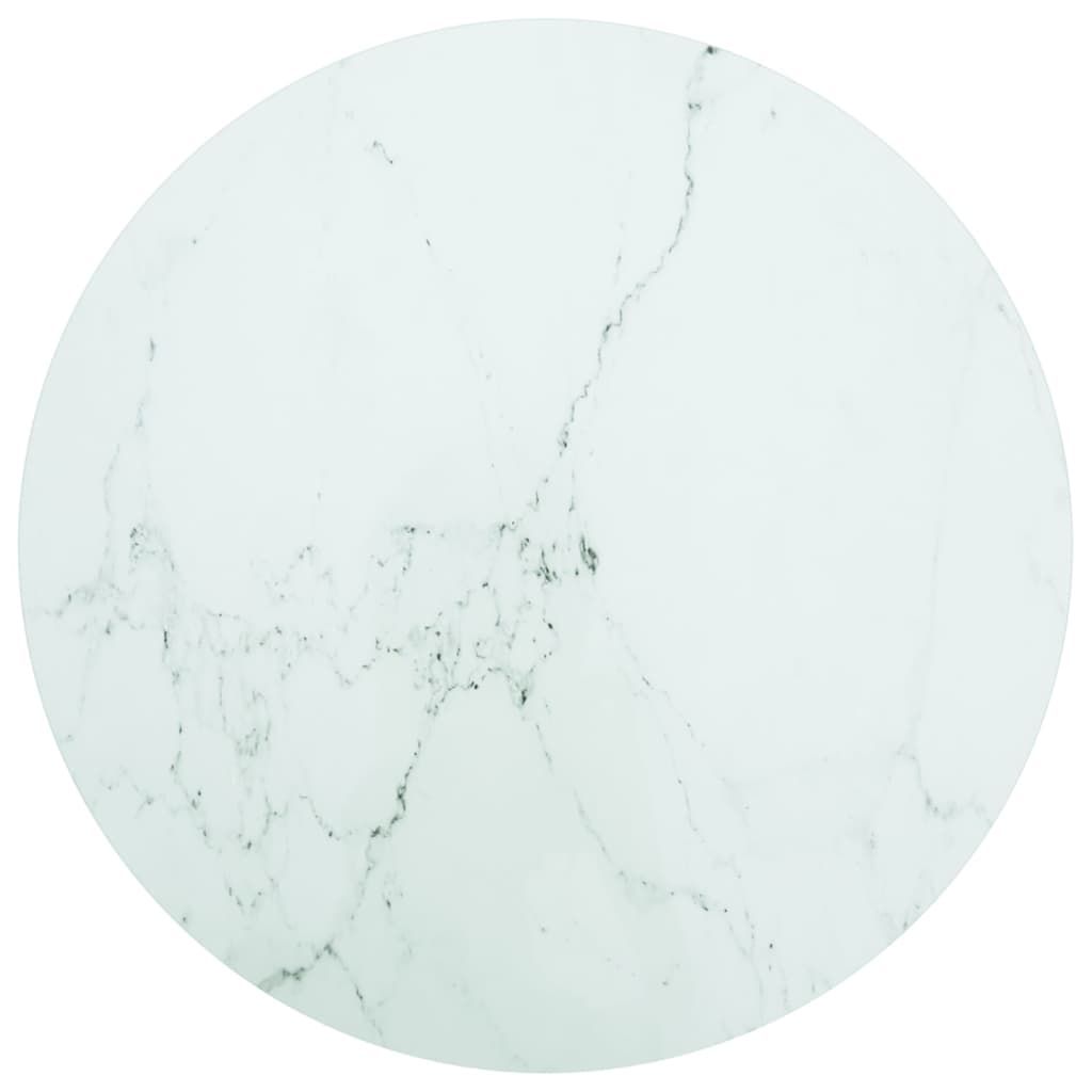 Vidaxl tafelblad ø70x0,8 cm gehard glas met marmeren design wit