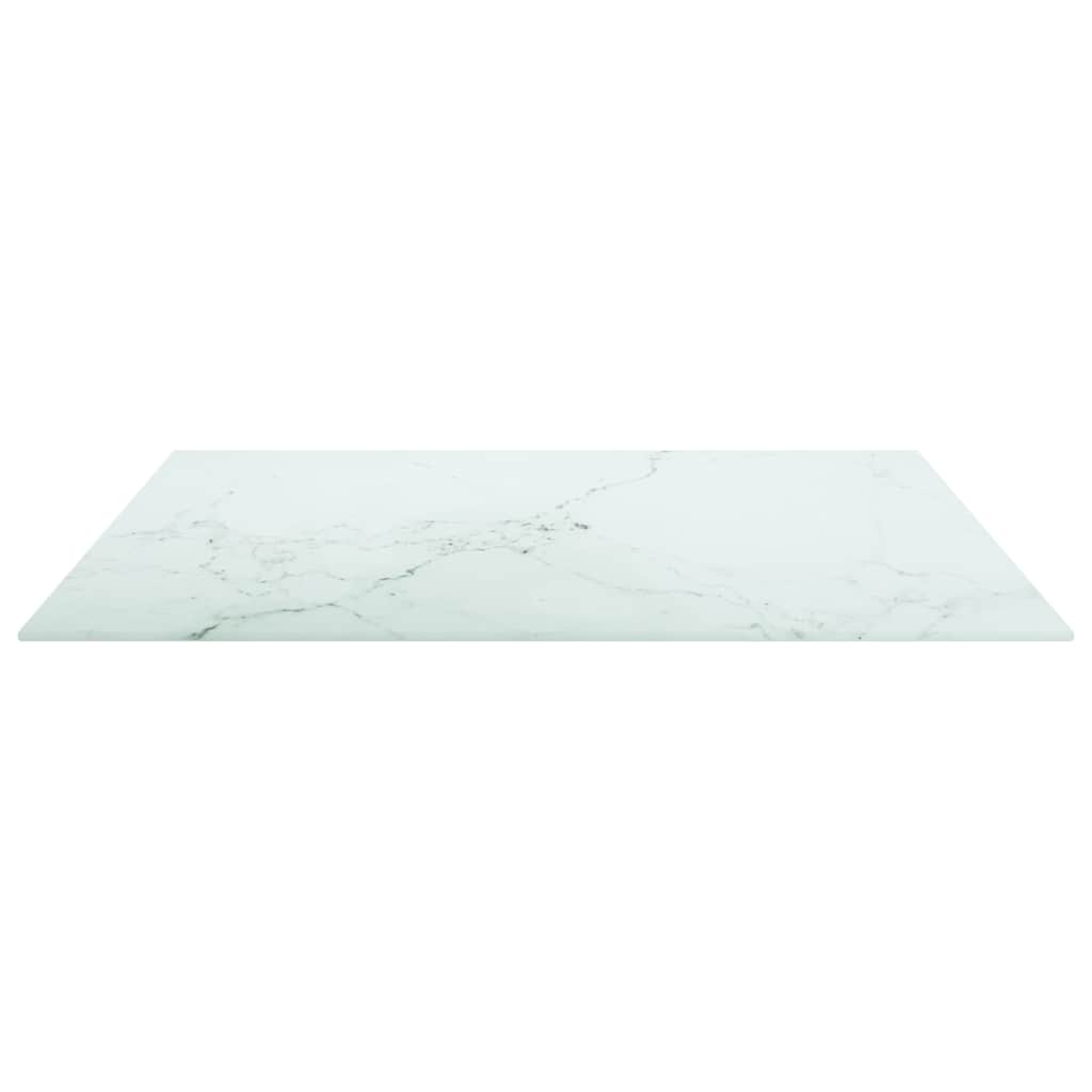 Vidaxl tafelblad marmerontwerp 6 mm 70x70 cm gehard glas wit