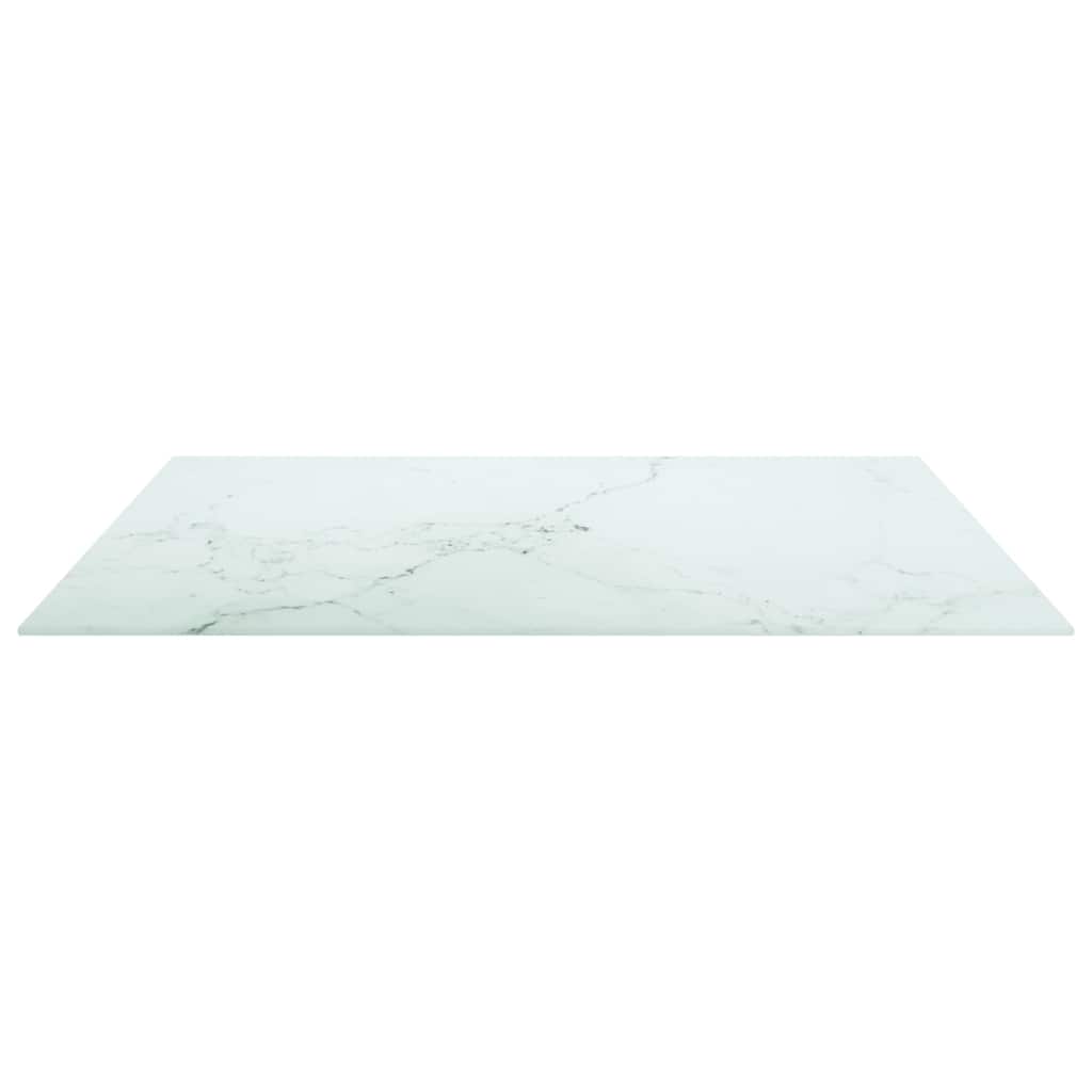 Vidaxl tafelblad 80x80 cm 6 mm gehard glas met marmeren design wit
