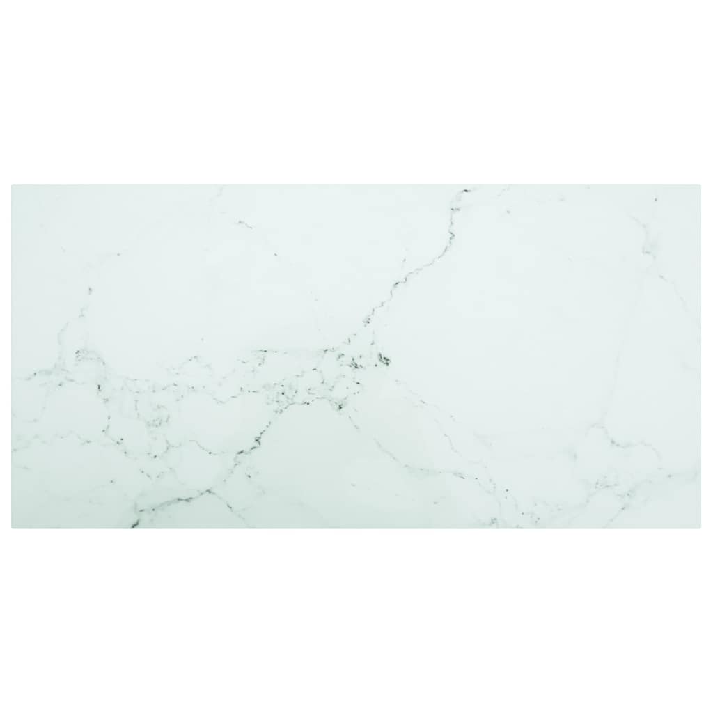 Vidaxl tafelblad 100x50 cm 6 mm gehard glas met marmeren design wit