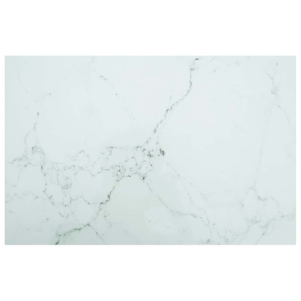 Vidaxl tafelblad 120x62 cm 8 mm gehard glas met marmeren design wit