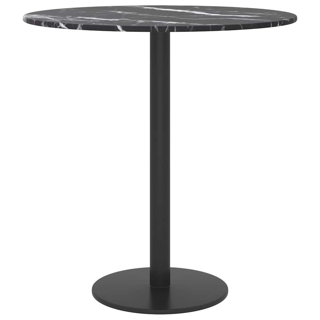 Vidaxl tafelblad ø40x0,8 cm gehard glas met marmeren design zwart
