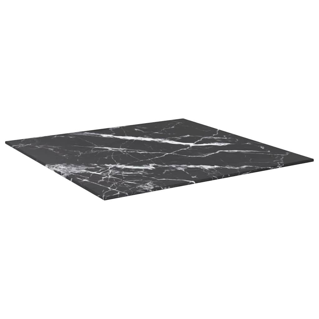 Vidaxl tafelblad 60x60 cm 6 mm gehard glas met marmeren design zwart