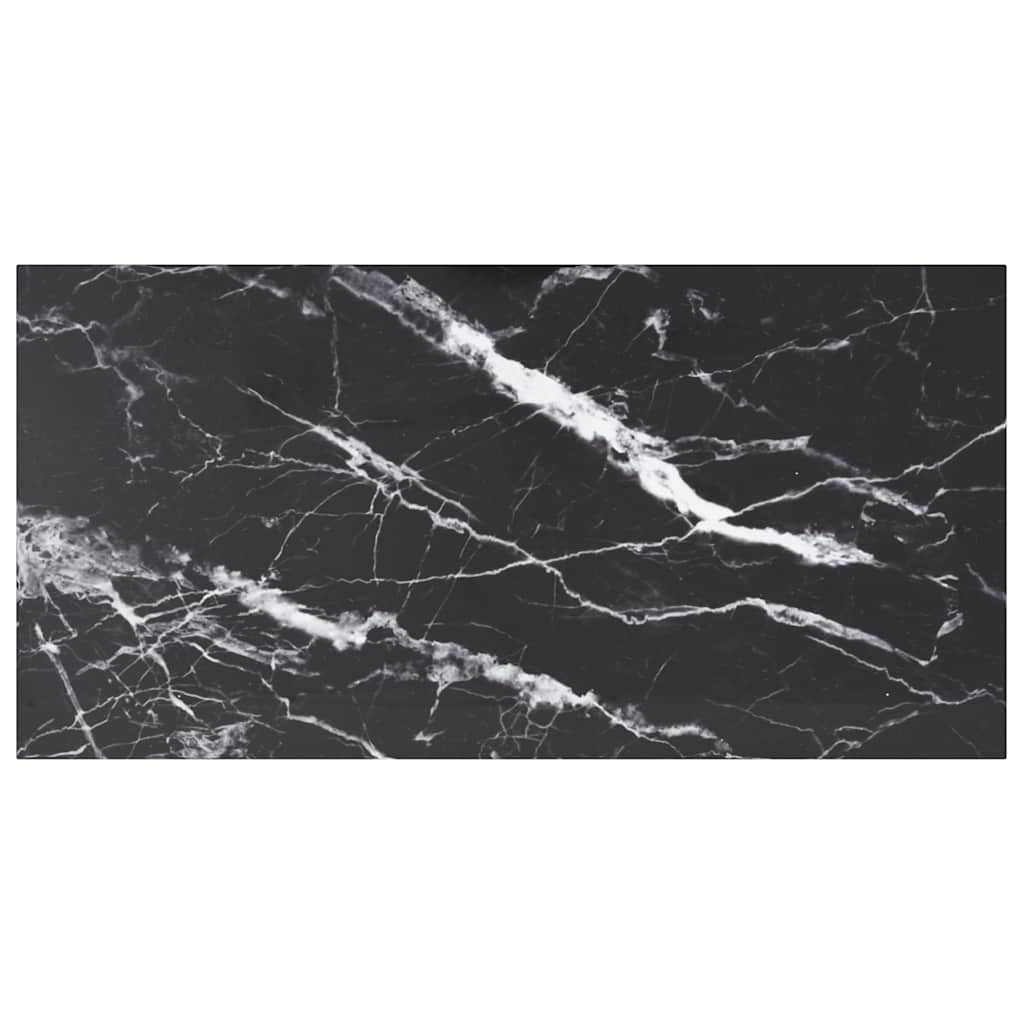 Vidaxl tafelblad 100x50 cm 6 mm gehard glas met marmeren design zwart