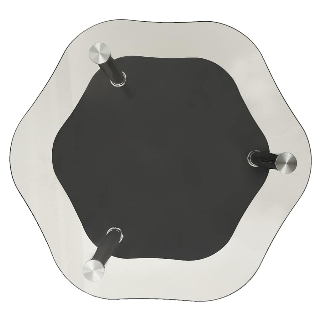 Vidaxl bijzettafel 2-laags 38x38x50 cm gehard glas transparant zwart