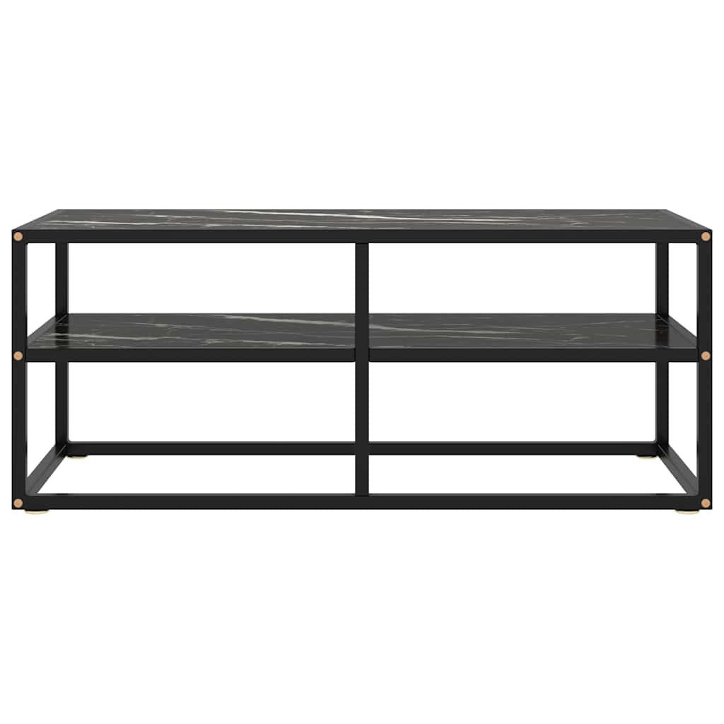 Vidaxl tv-meubel met zwart marmerglas 100x40x40 cm zwart