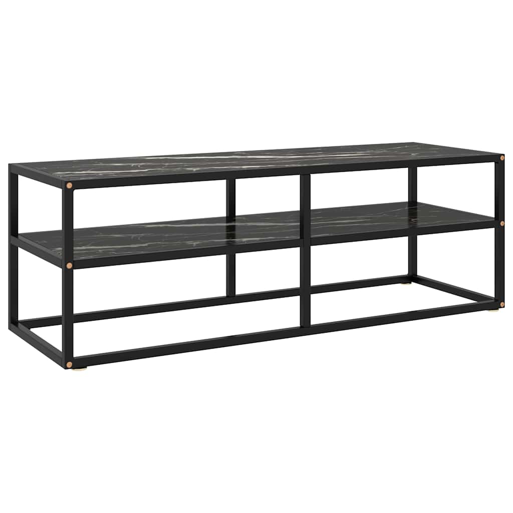 Vidaxl tv-meubel met zwart marmerglas 120x40x40 cm zwart