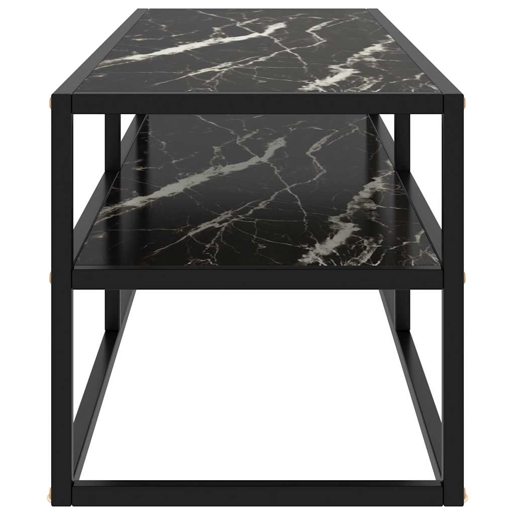 Vidaxl tv-meubel met zwart marmerglas 120x40x40 cm zwart