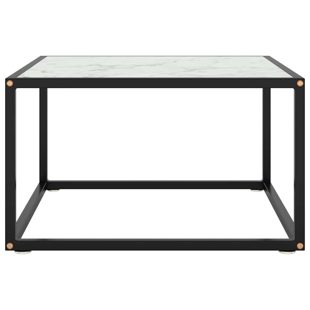 Vidaxl salontafel met wit marmerglas 60x60x35 cm zwart