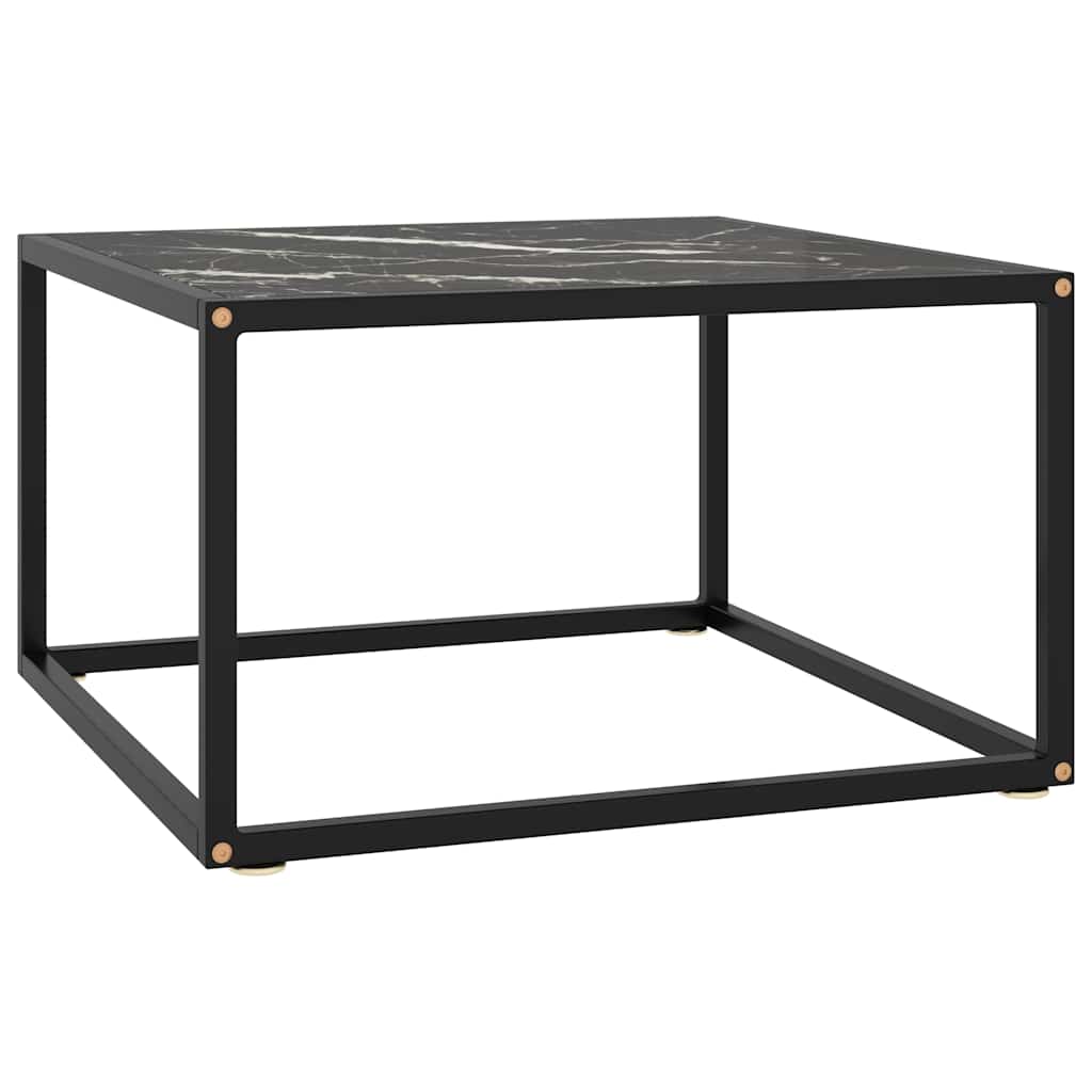 Vidaxl salontafel met zwart marmerglas 60x60x35 cm zwart