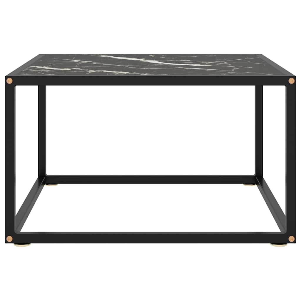 Vidaxl salontafel met zwart marmerglas 60x60x35 cm zwart