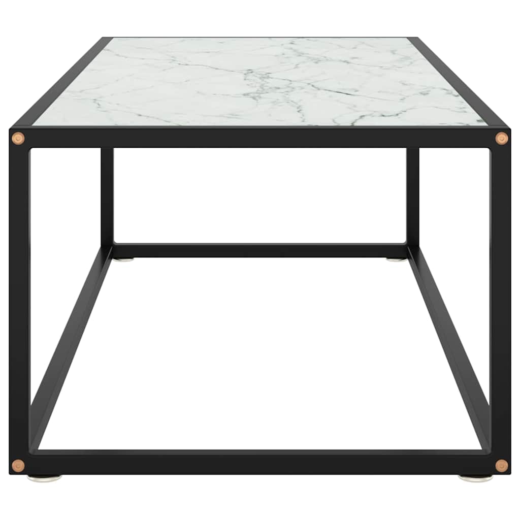 Vidaxl salontafel met wit marmerglas 100x50x35 cm zwart