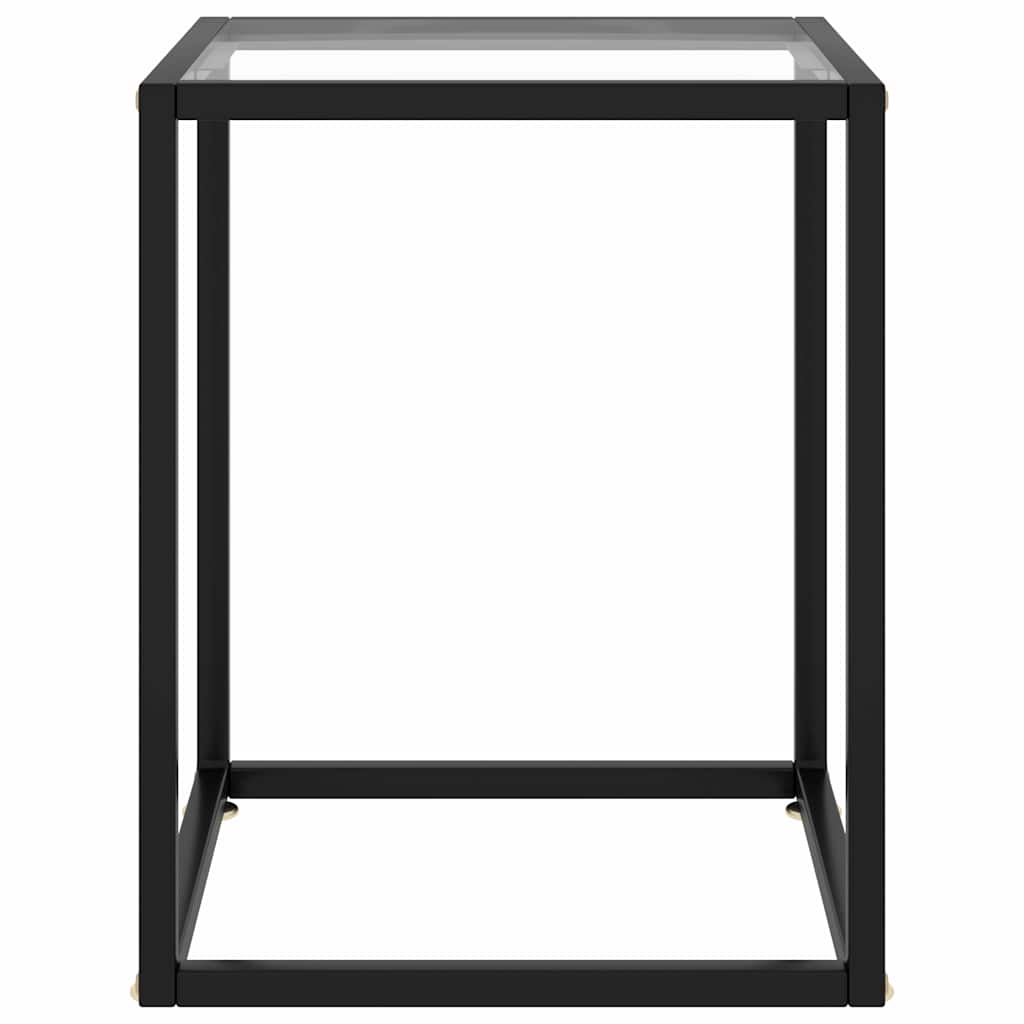Vidaxl salontafel met gehard glas 40x40x50 cm zwart