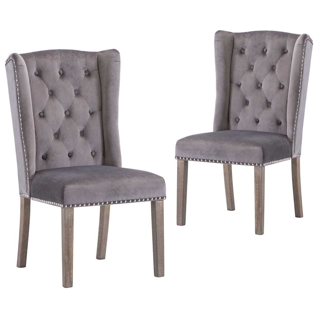 Vidaxl eetkamerstoelen 2 st fluweel grijs
