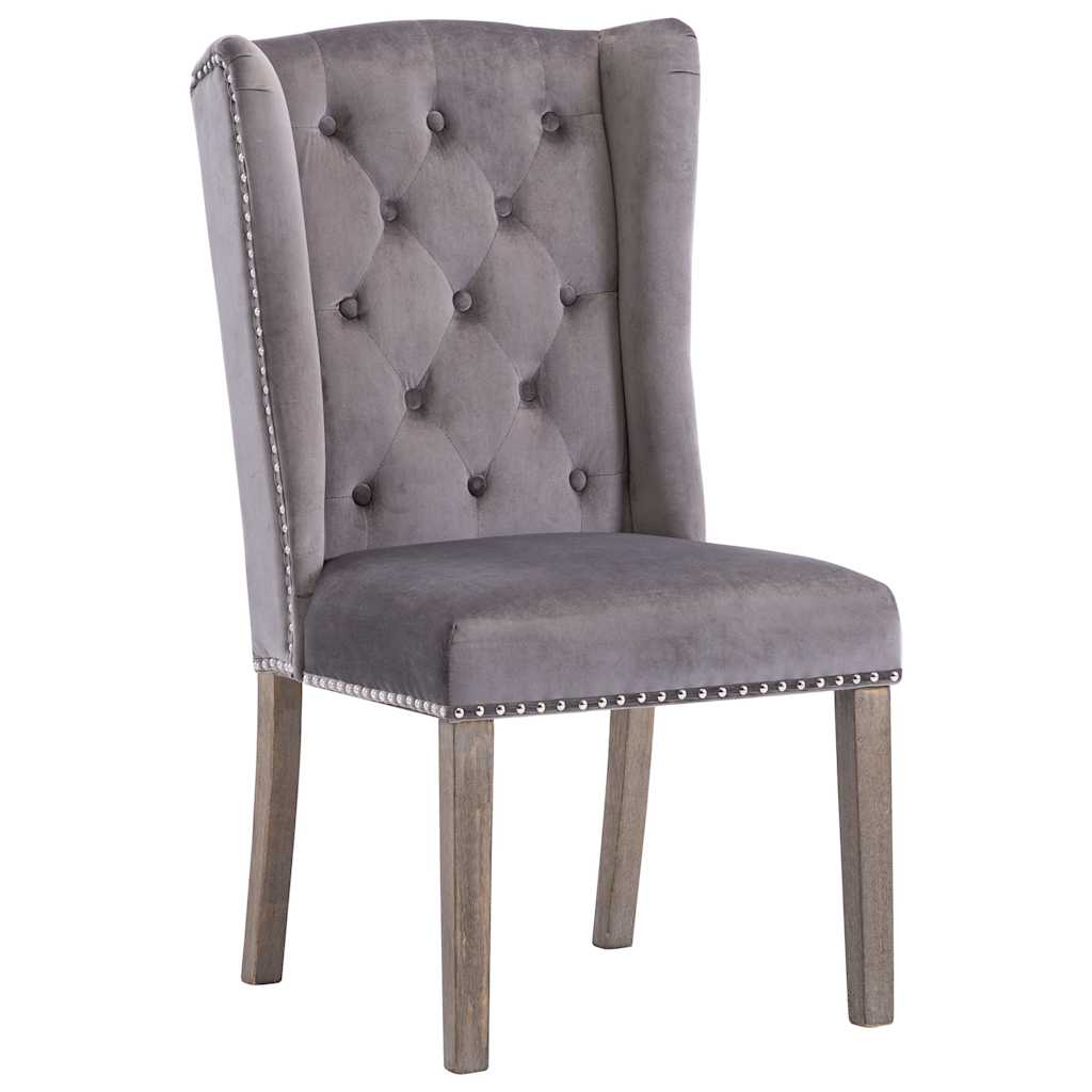 Vidaxl eetkamerstoelen 2 st fluweel grijs