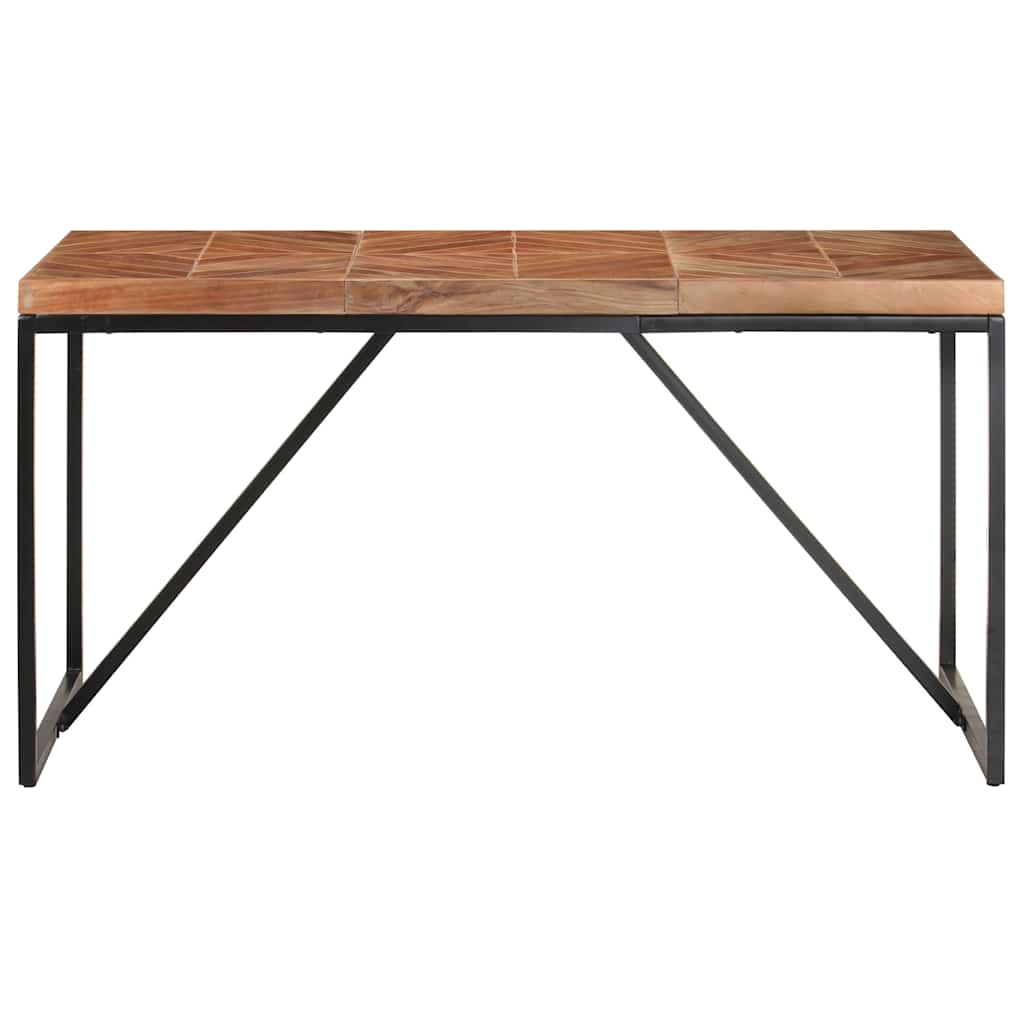 Vidaxl eettafel 140x70x76 cm massief acaciahout en mangohout