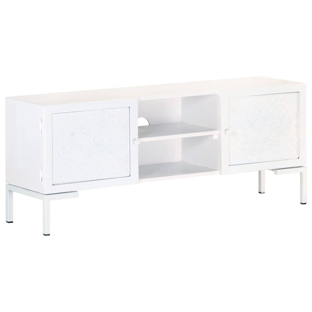 Vidaxl tv-meubel 115x30x46 cm massief mangohout wit