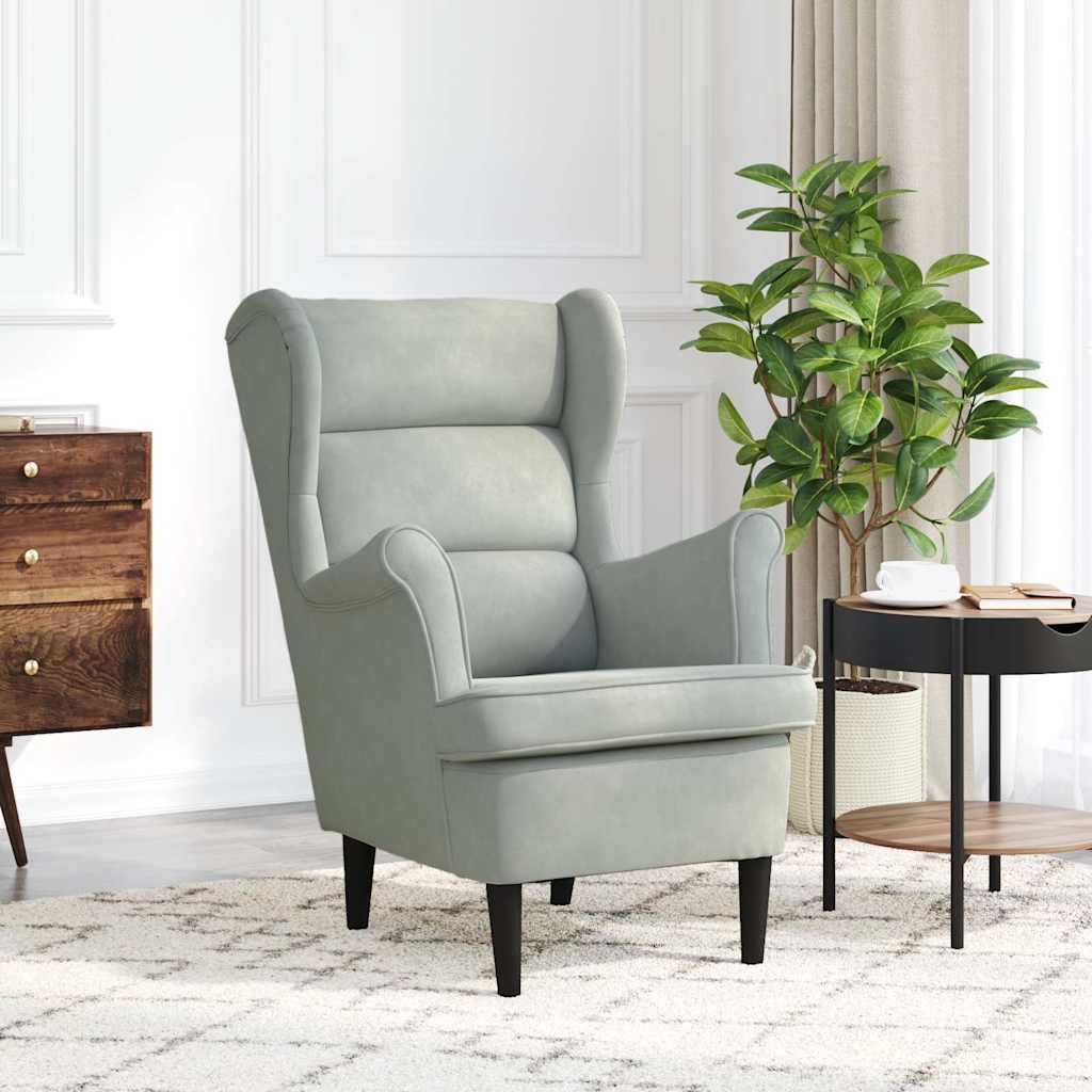 Vidaxl fauteuil fluweel lichtgrijs