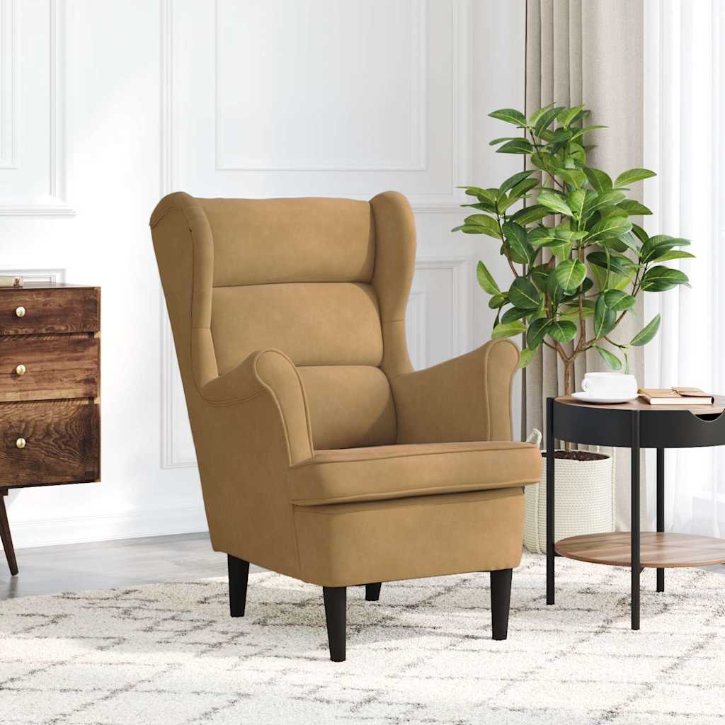 Vidaxl fauteuil fluweel bruin