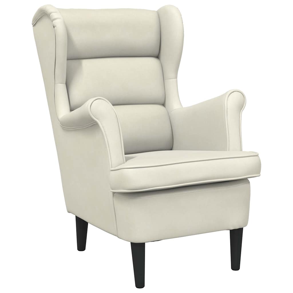 Vidaxl fauteuil fluweel crèmewit