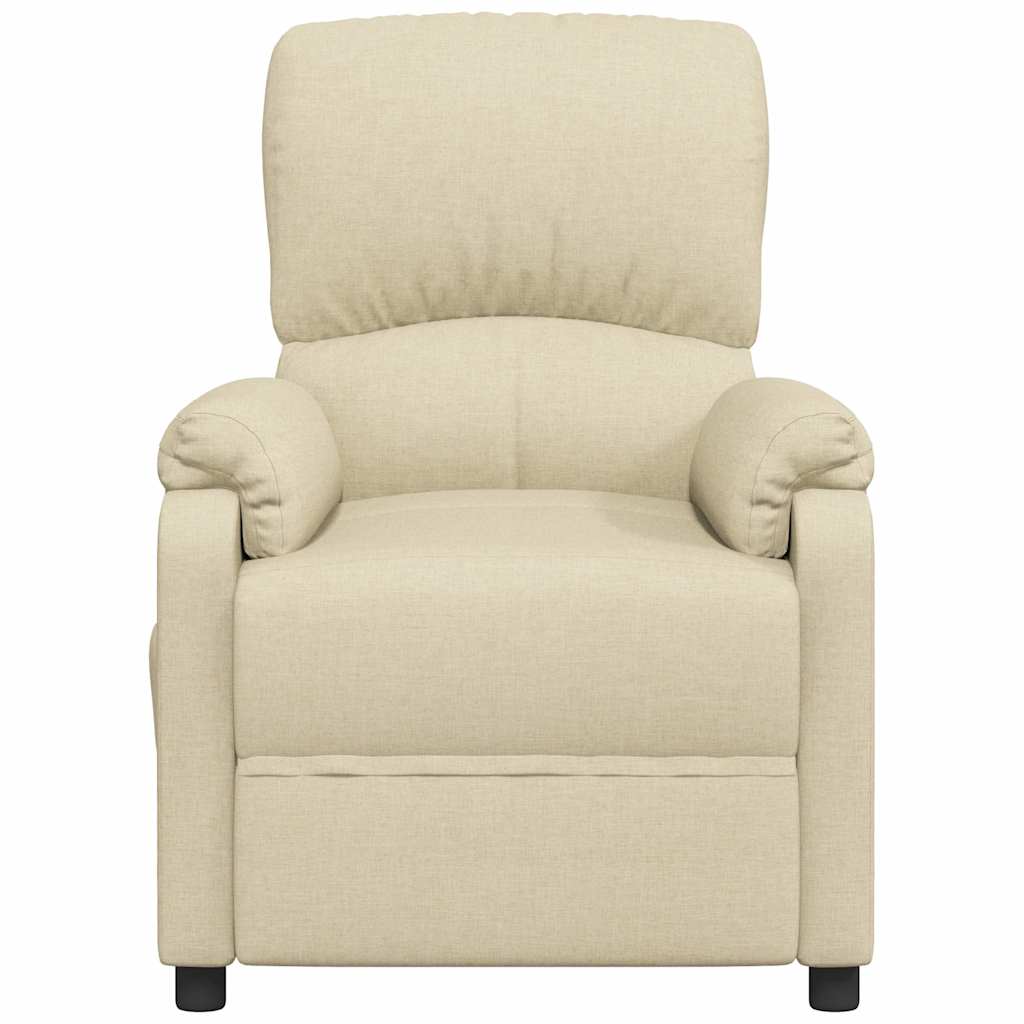 Vidaxl fauteuil verstelbaar stof crèmekleurig